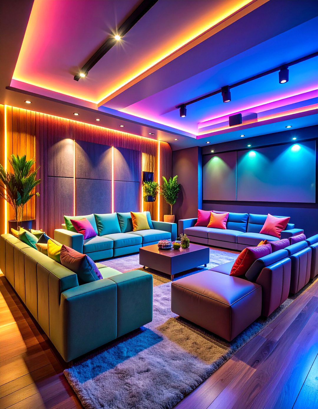 Family Friendly Media Room with Versatile Seating - 25 Home Theater Ideas