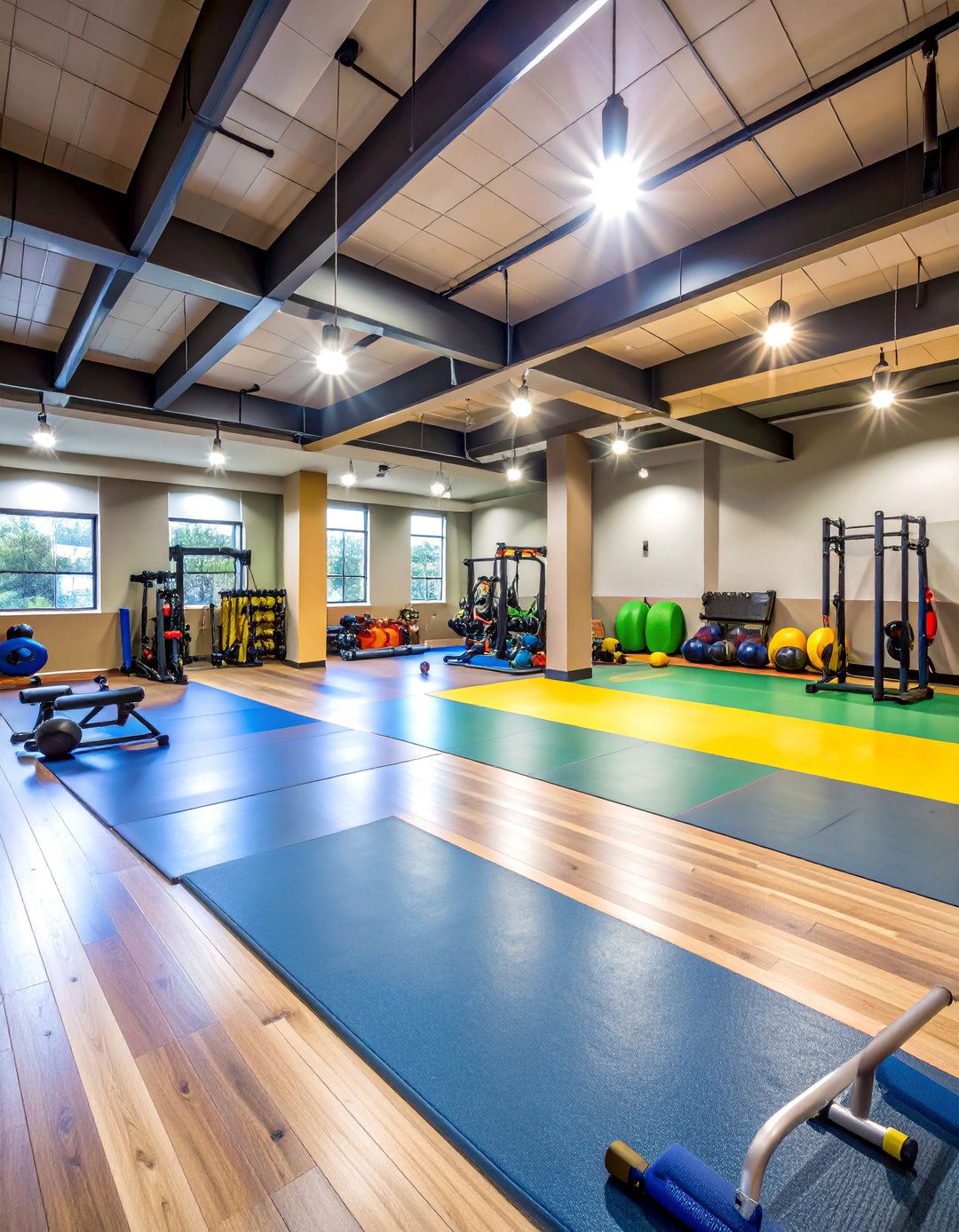 Family Friendly Multi Generational Basement Gym - 25 Basement Gym Ideas