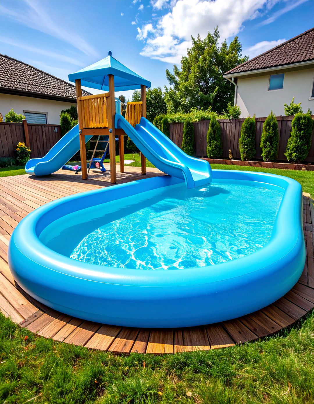 Family Friendly Play Semi Inground Pool - 25 Semi Inground Pool Ideas
