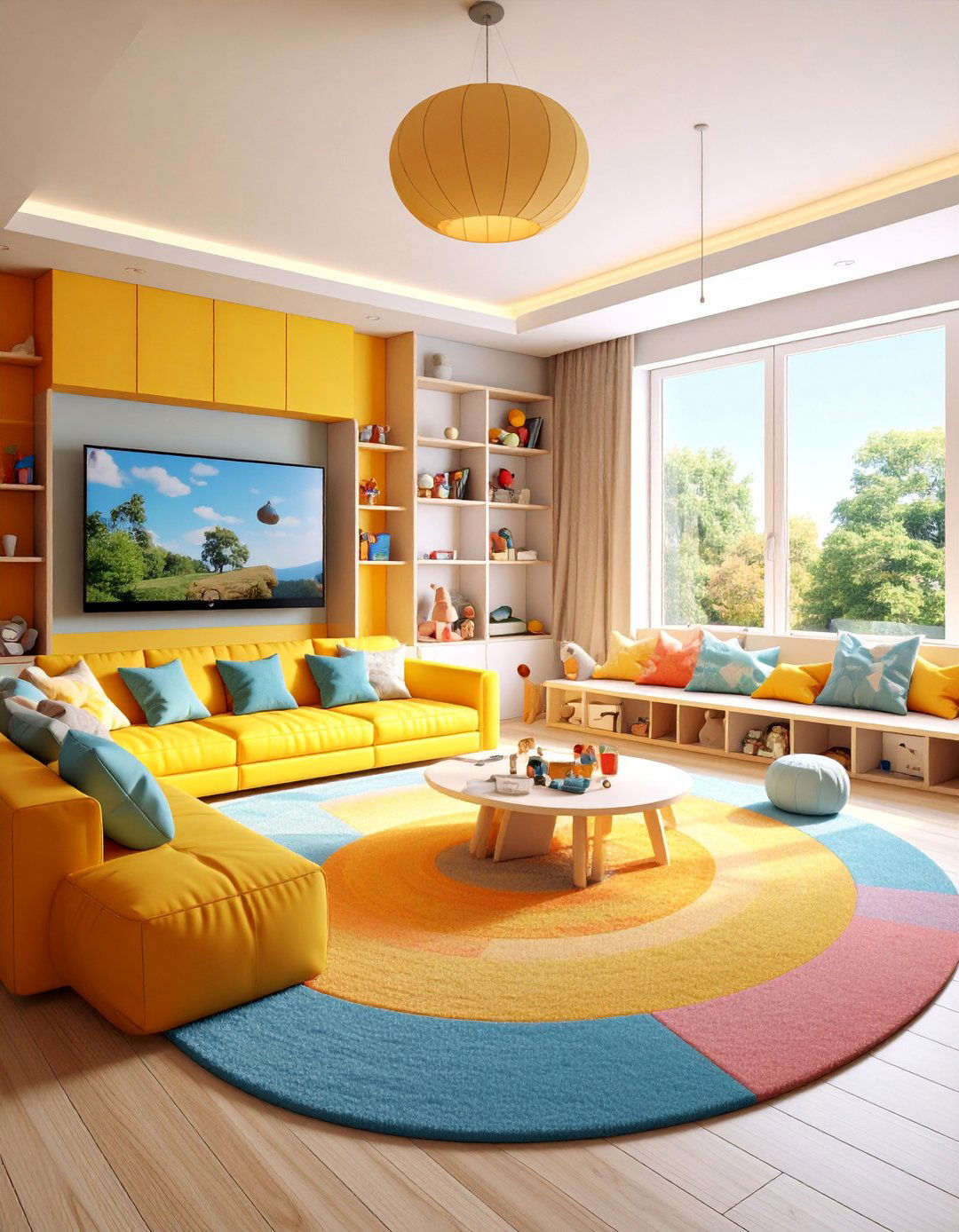 Family Friendly Playroom Cinema Combination - 25 Small Media Room Ideas
