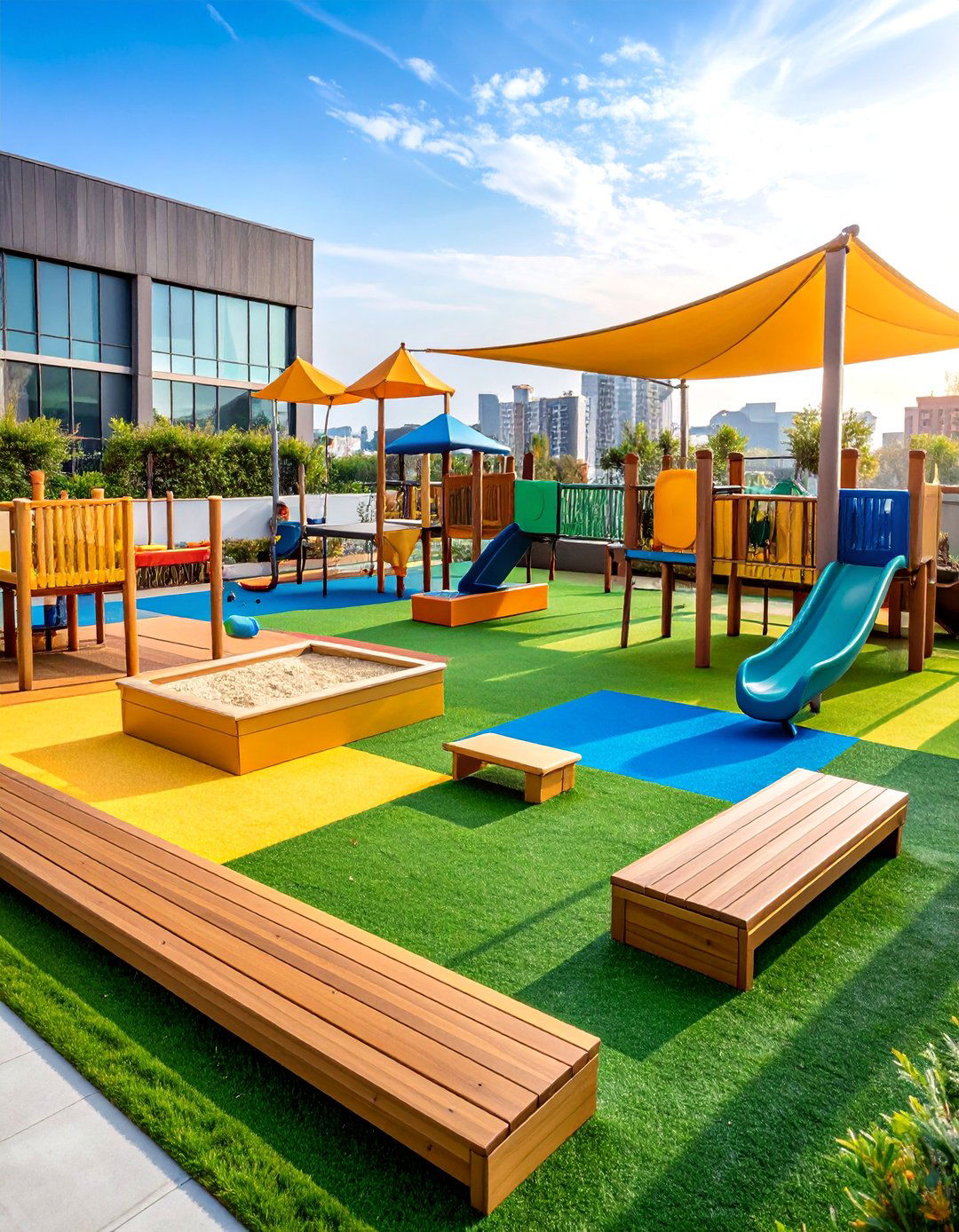 Family Friendly Rooftop Playground Space - 25 Residential Rooftop Design Ideas