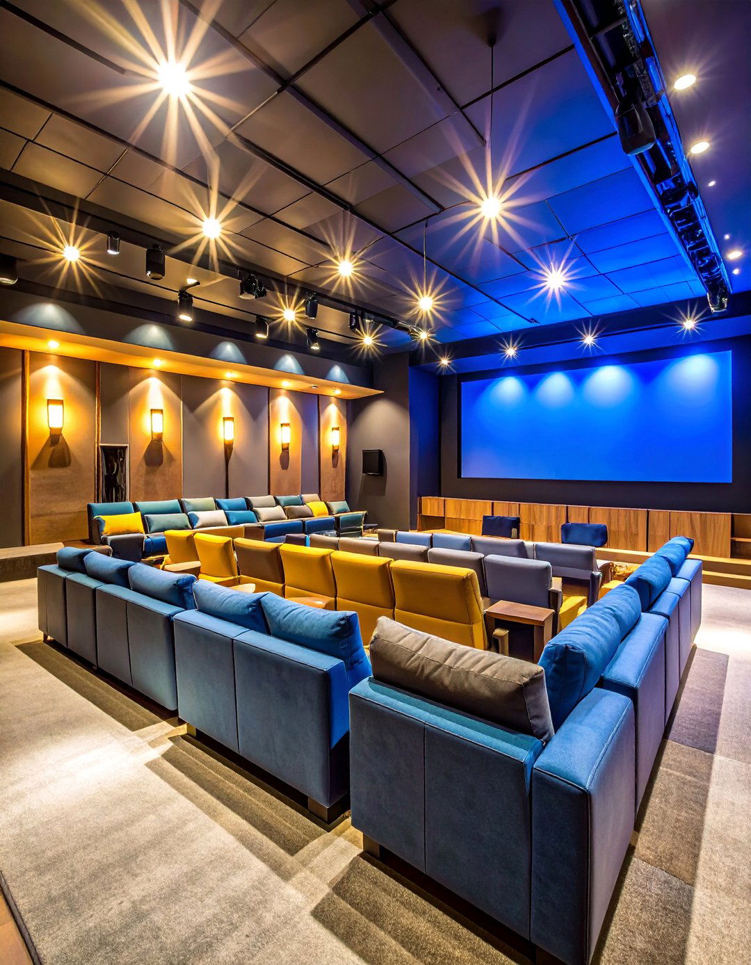 Family Friendly Theater with Kid Safe Design - 25 Basement Home Theater Ideas