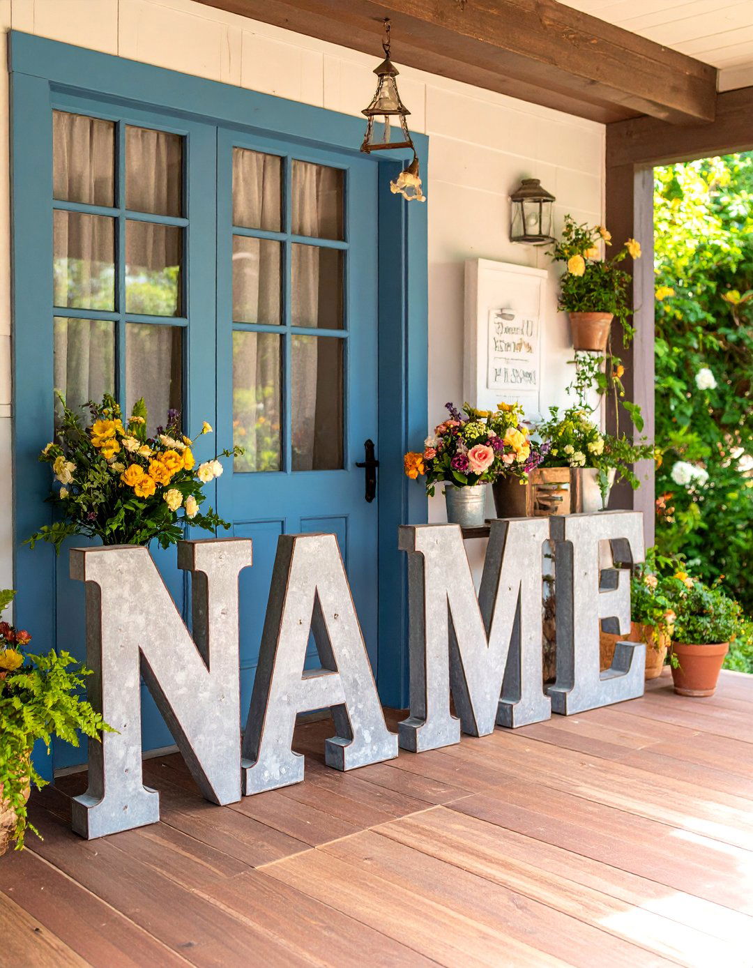 Family Name Metal Letter Display - 25 Farmhouse Wall Decor Ideas