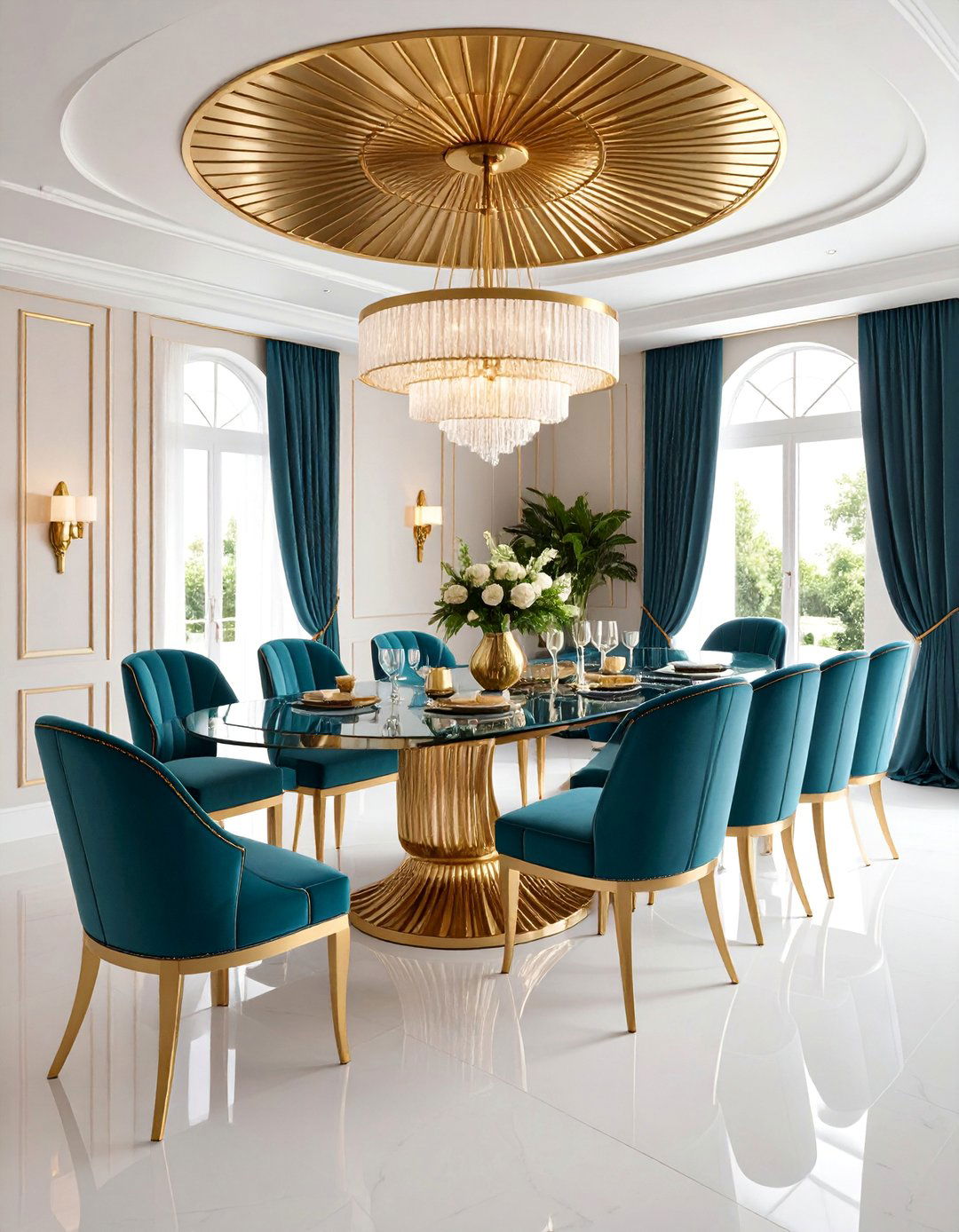 Fan Motif Art Deco Dining Room - 25 Art Deco Dining Room Ideas