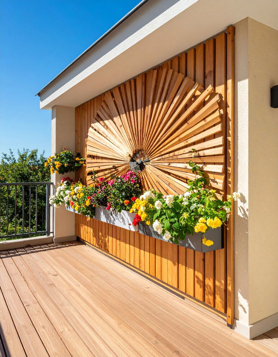 Fan Shaped Wall Trellis for Corner Applications - 25 Balcony Trellis Ideas