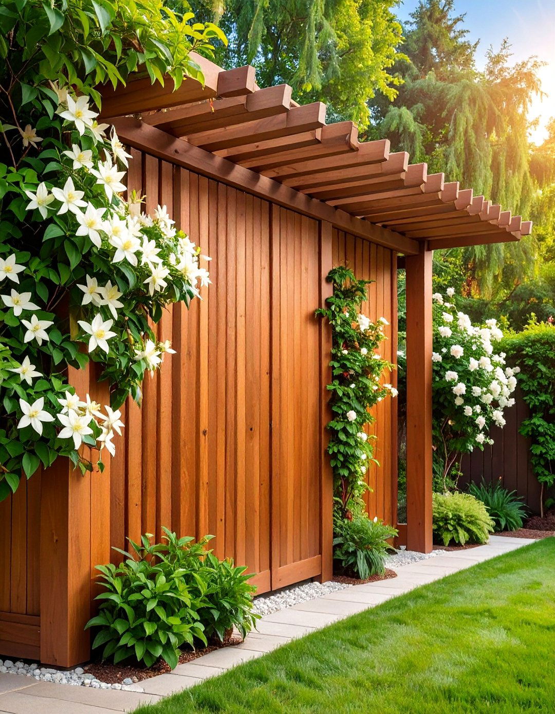 Fan Shaped Wooden Trellis for Corner Spaces - 25 Garden Trellis Ideas