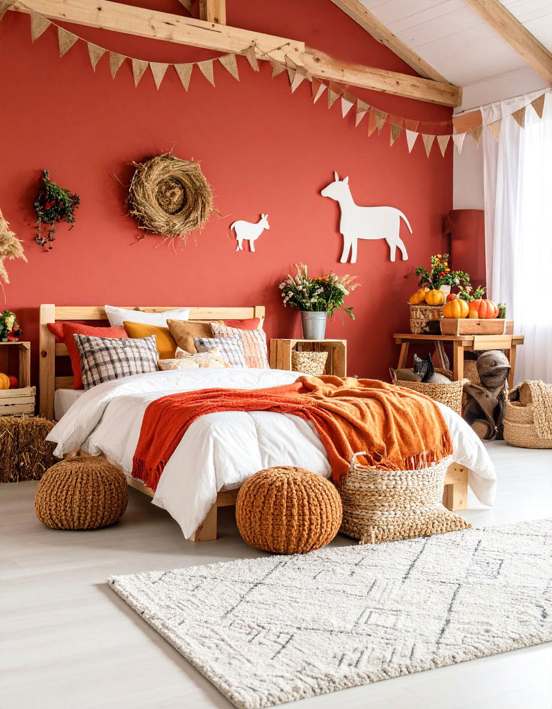 Farm Animal Barnyard with Rustic Country Elements - 25 Toddler Room Ideas