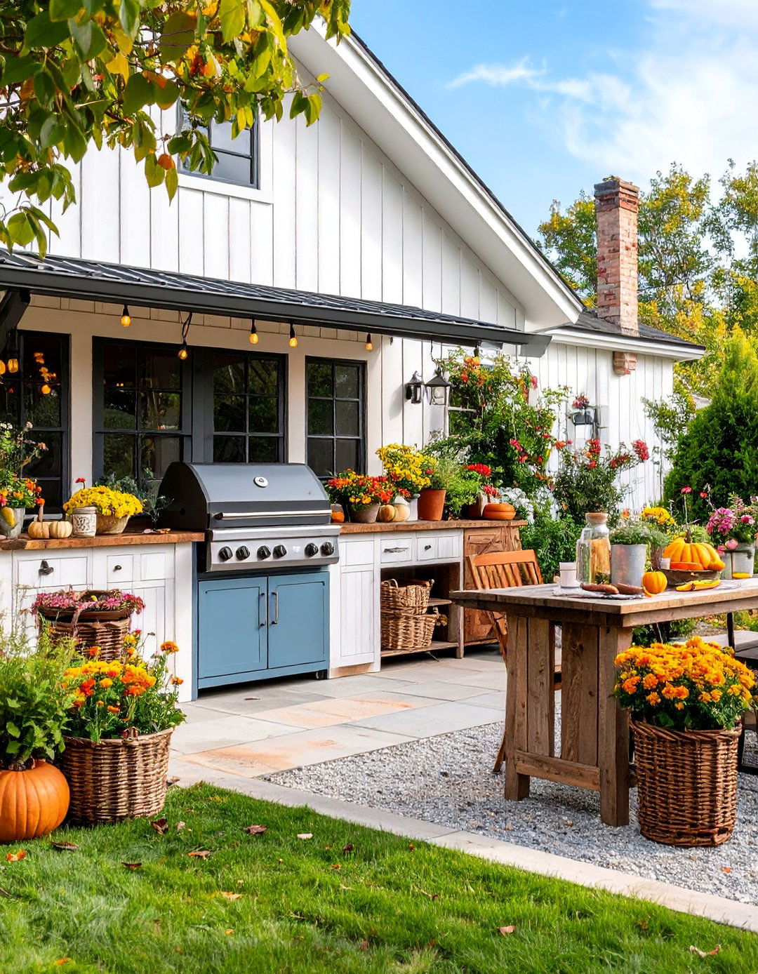 Farmhouse BBQ Station with Shiplap and Vintage Details - 25 bbq area ideas