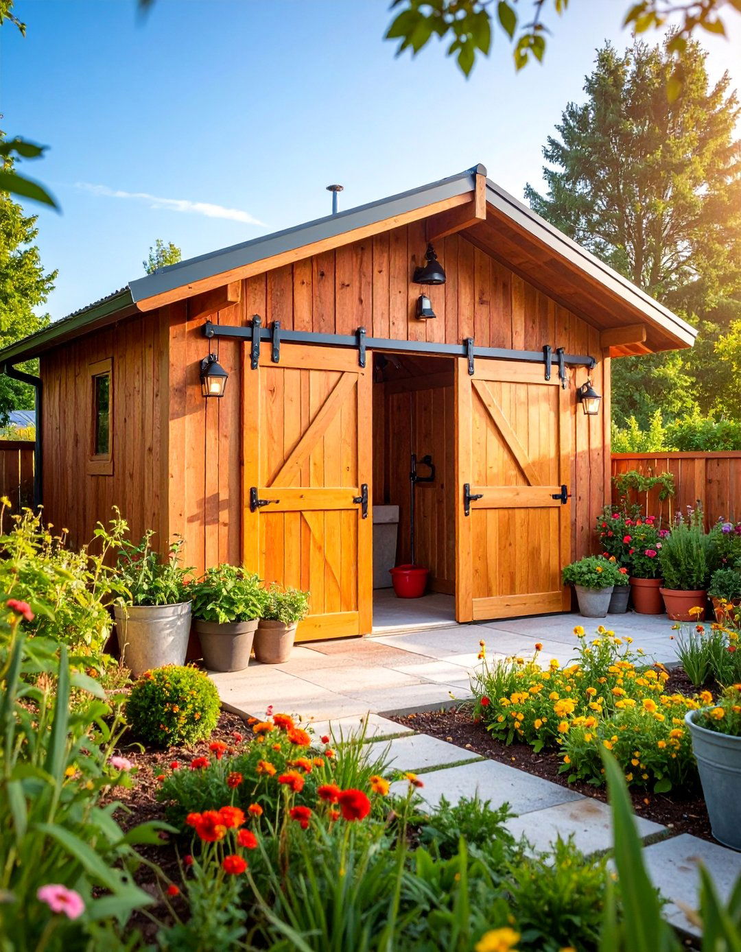 Farmhouse Barn Door Shower - 25 Outdoor Shower Ideas