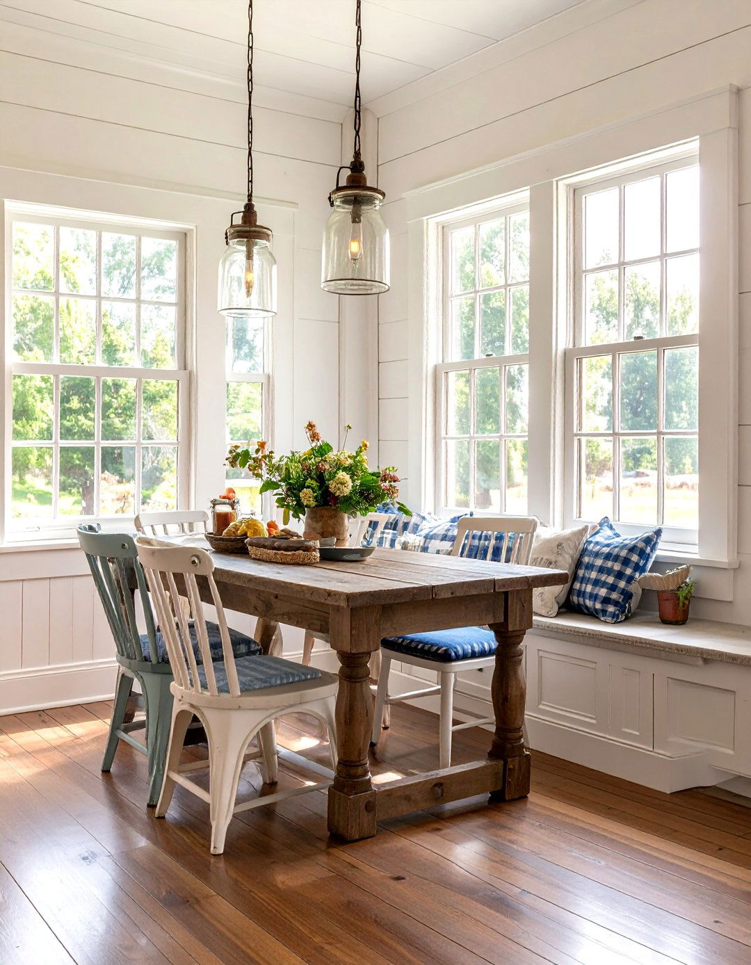 Farmhouse Bay Window Breakfast Nook - 25 Breakfast Nook Ideas