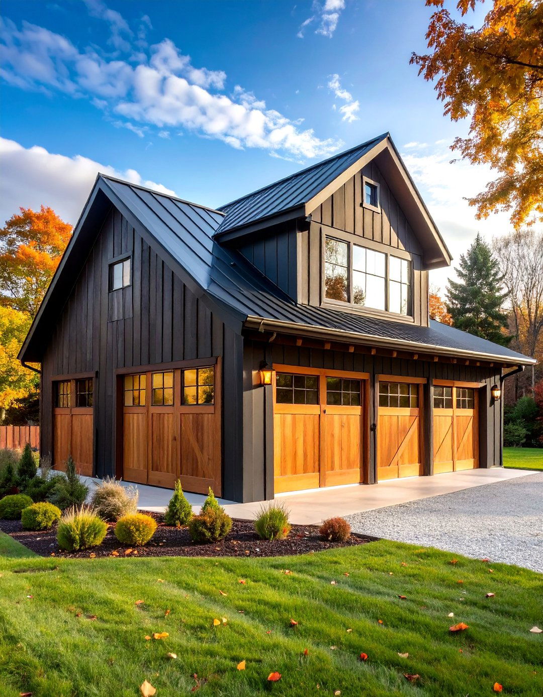 Farmhouse Black Barn House with Cedar Sliding Doors - 25 Black House With Wood Accents