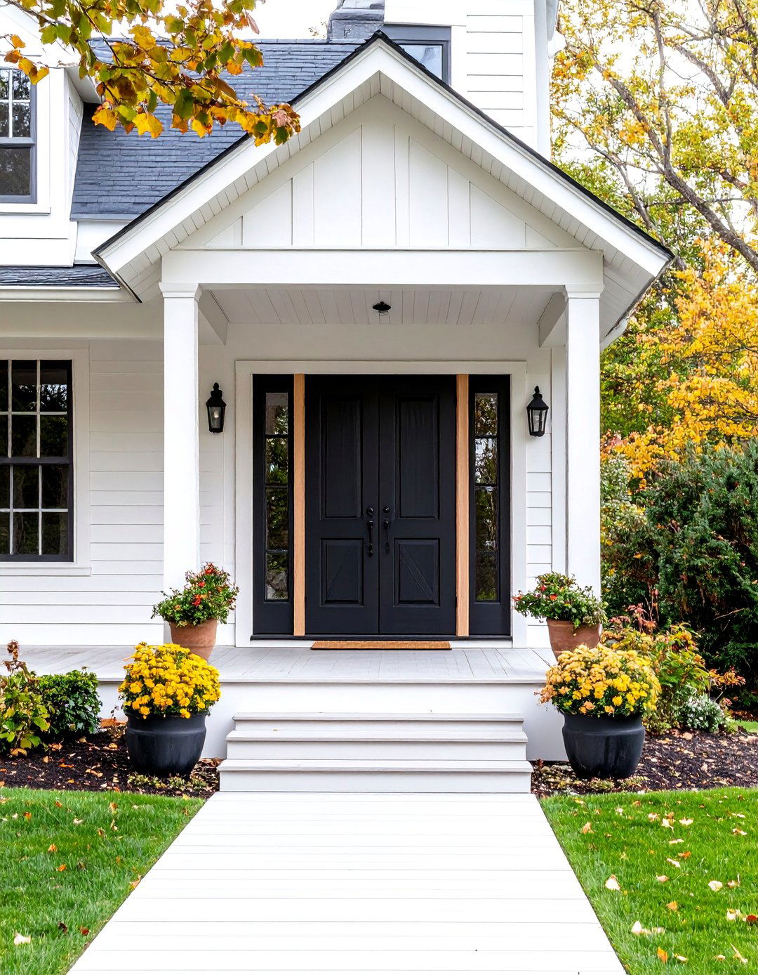 Farmhouse Black Dutch Door with Natural Wood Accents - 25 Black Front Door Ideas
