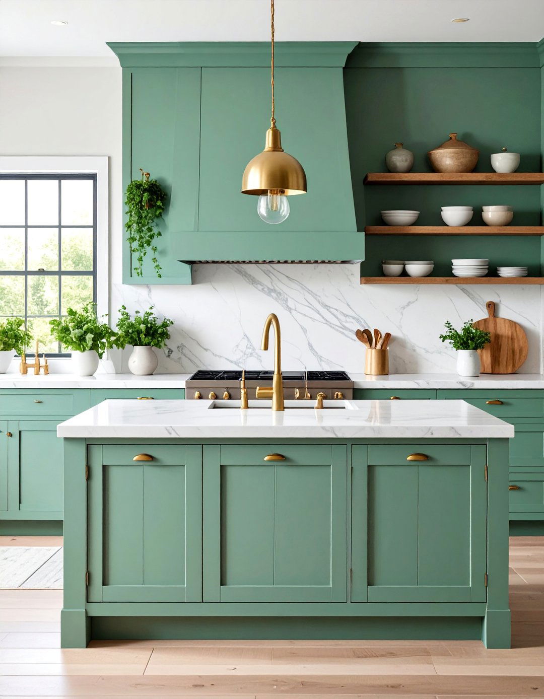 Farmhouse Carrara Island with Shiplap Base - 25 Marble Kitchen Island Ideas