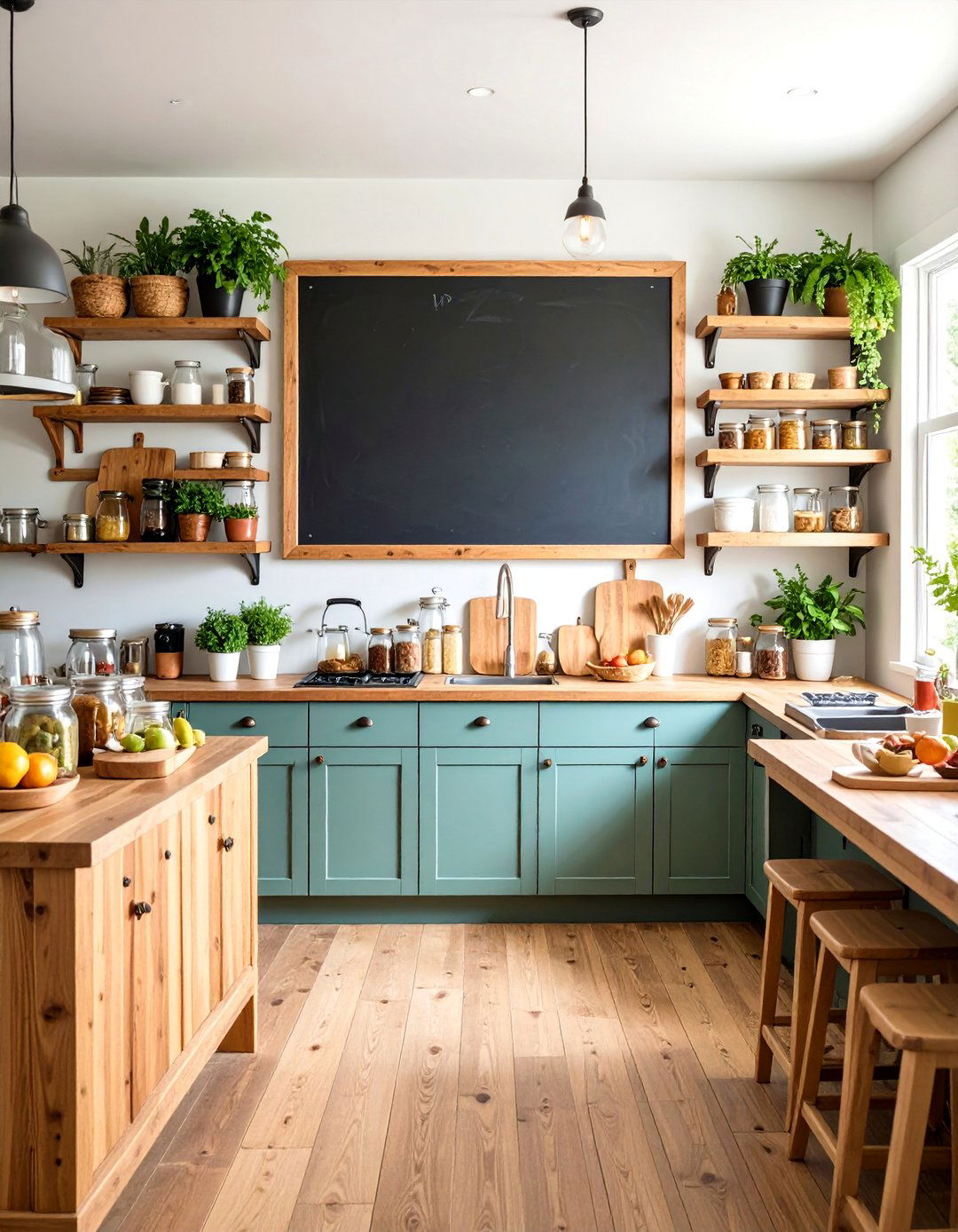 Farmhouse Chalkboard Menu Wall - 25 Kitchen Wall Decor Ideas