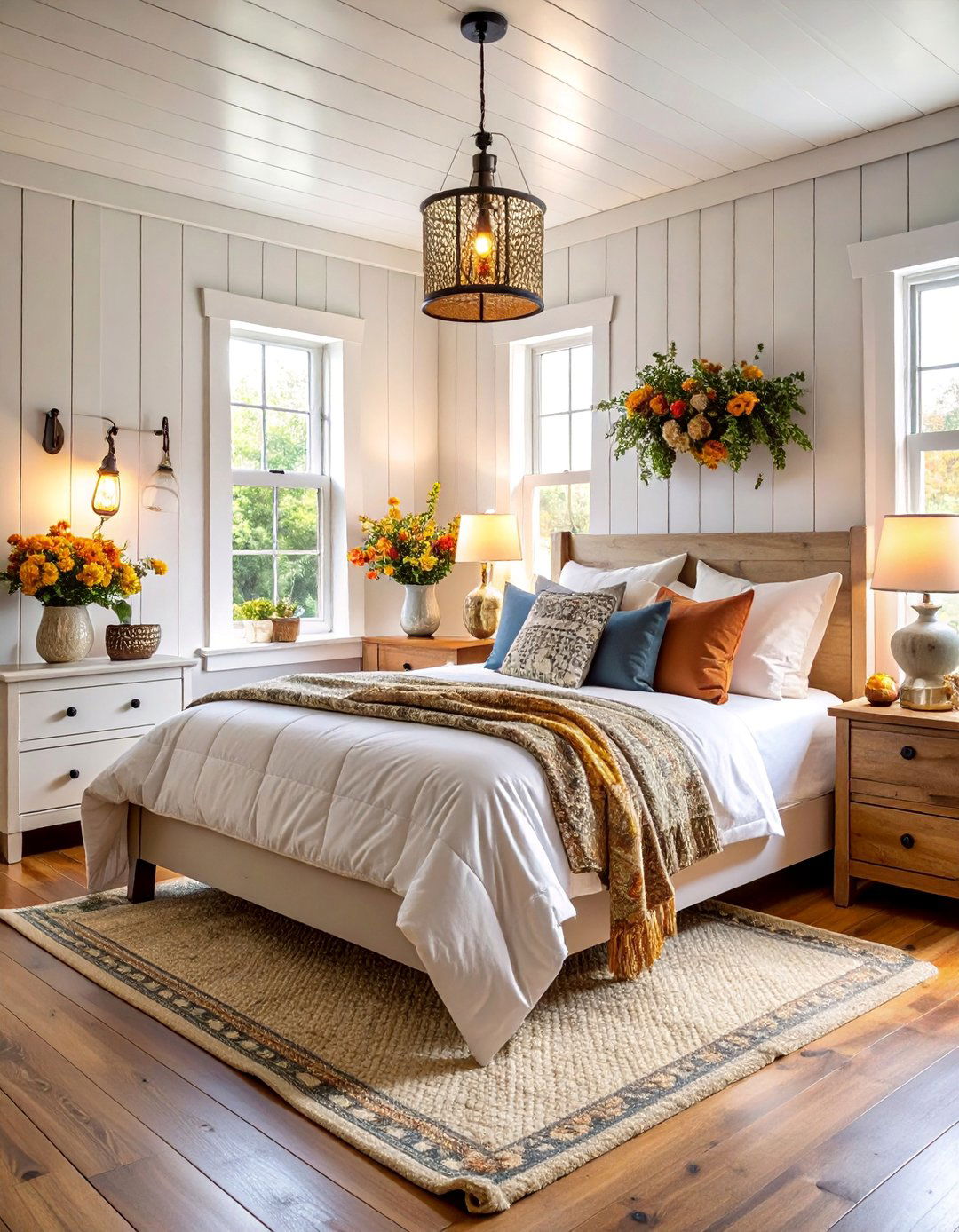Farmhouse Corner Bed with Shiplap Accents - 25 Corner Bed Ideas