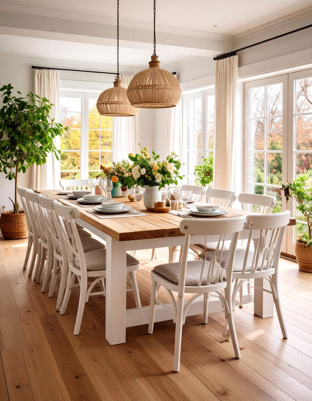 Farmhouse Extendable Table with Painted Base - 25 Table Design Ideas