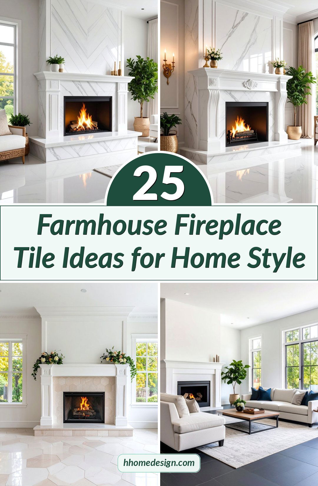 25 Farmhouse Fireplace Tile Ideas for Home Style