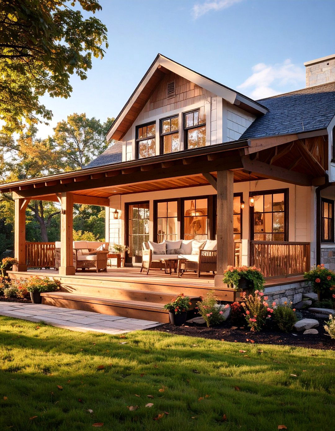 Farmhouse Fusion Modern Cape Cod House with Wraparound Porch - 25 Modern Cape Cod House Ideas