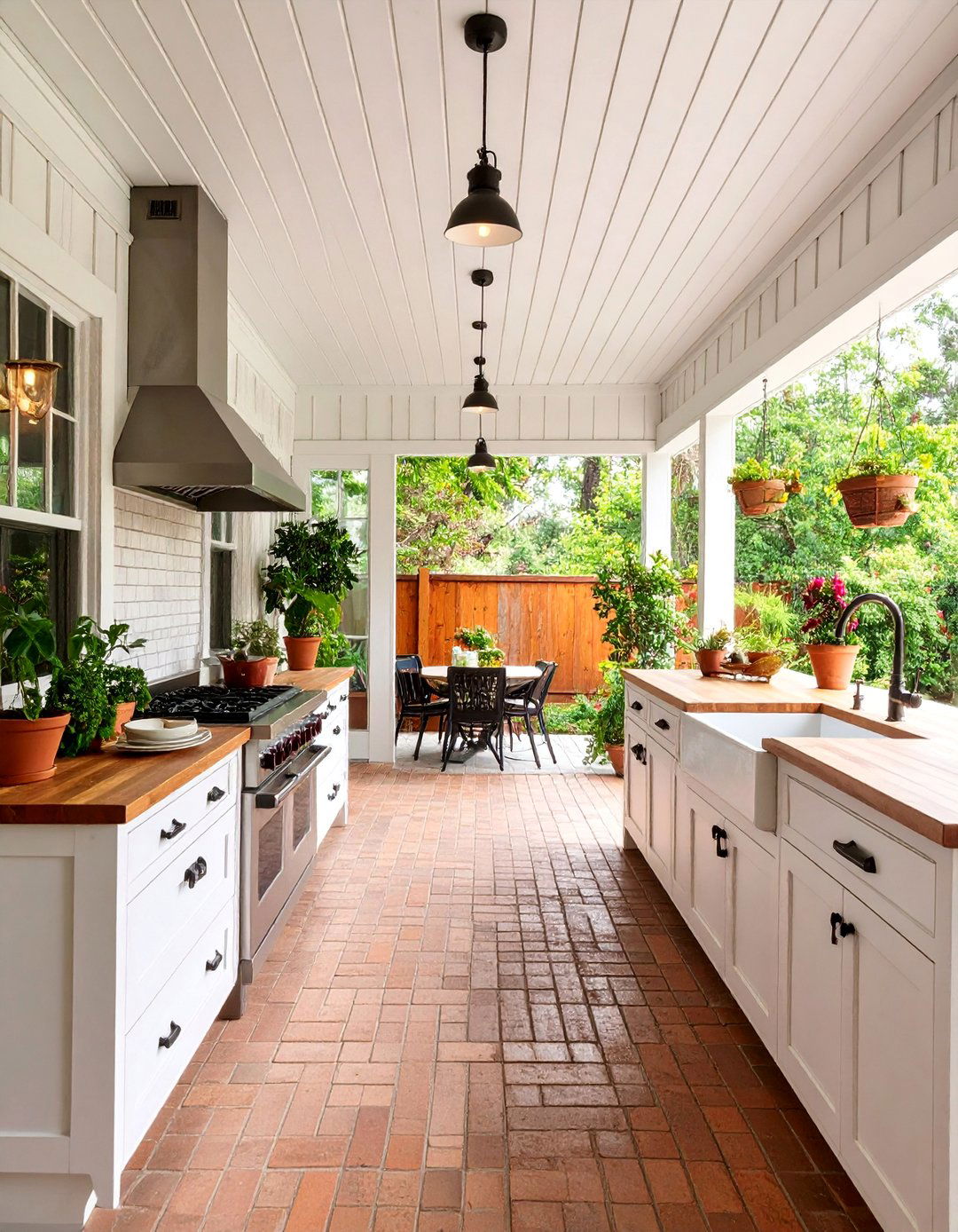 Farmhouse Galley Kitchen Design - 25 Rustic Outdoor Kitchen Ideas