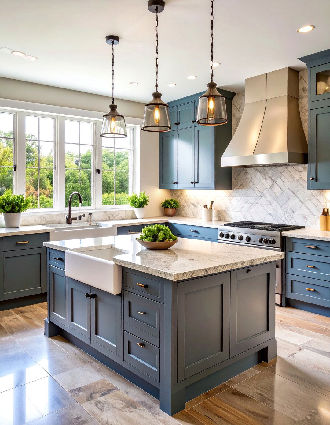 Farmhouse Granite with Apron Front Sinks - 25 Granite Kitchen Countertop Ideas