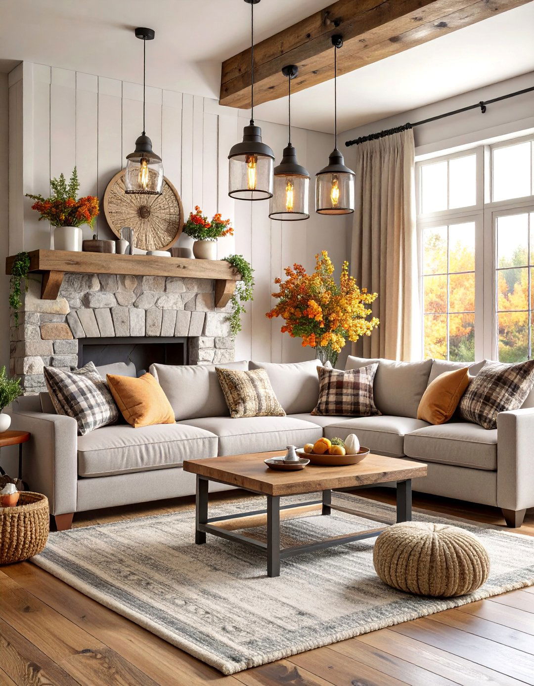 Farmhouse Greige Family Room - 25 Greige Living Room Ideas