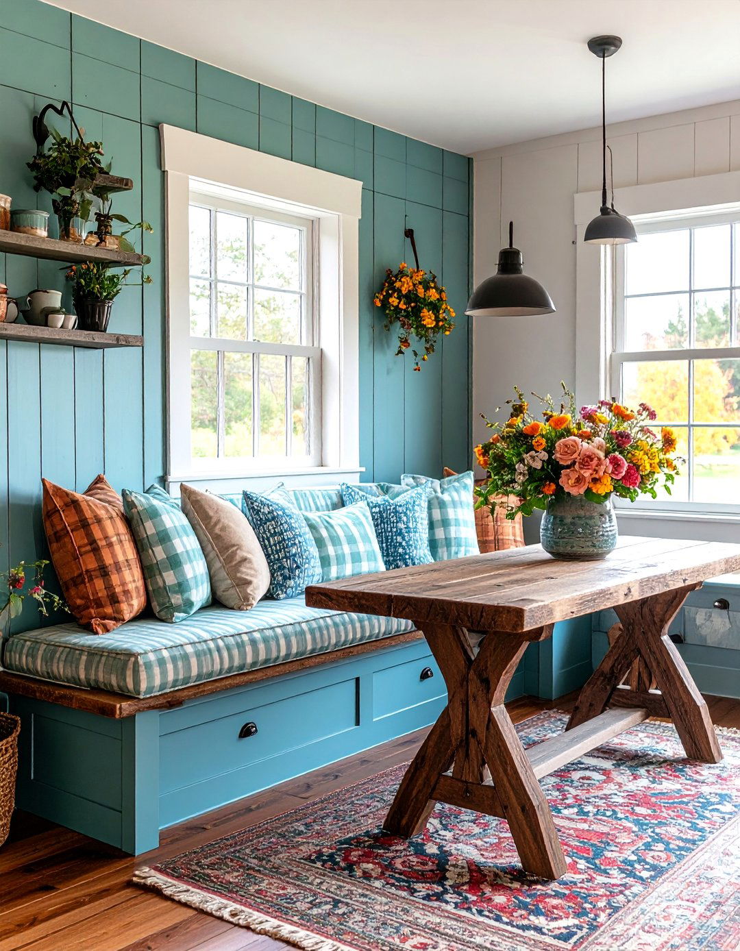 Farmhouse Kitchen Breakfast Nook - 25 Window Seat Ideas