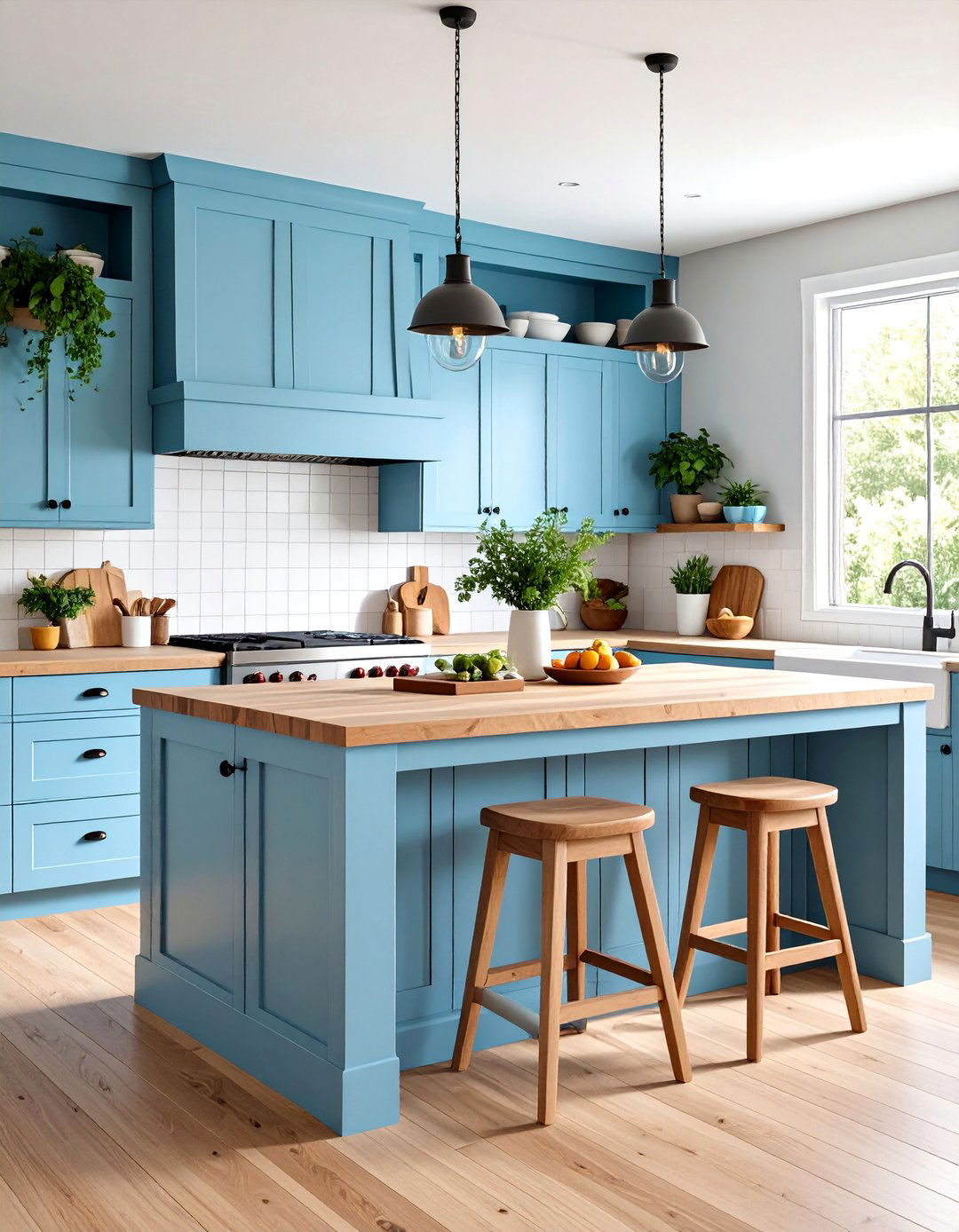 Farmhouse Kitchen Island with Integrated Pet Feeding Station - 25 Farmhouse Kitchen Island Ideas