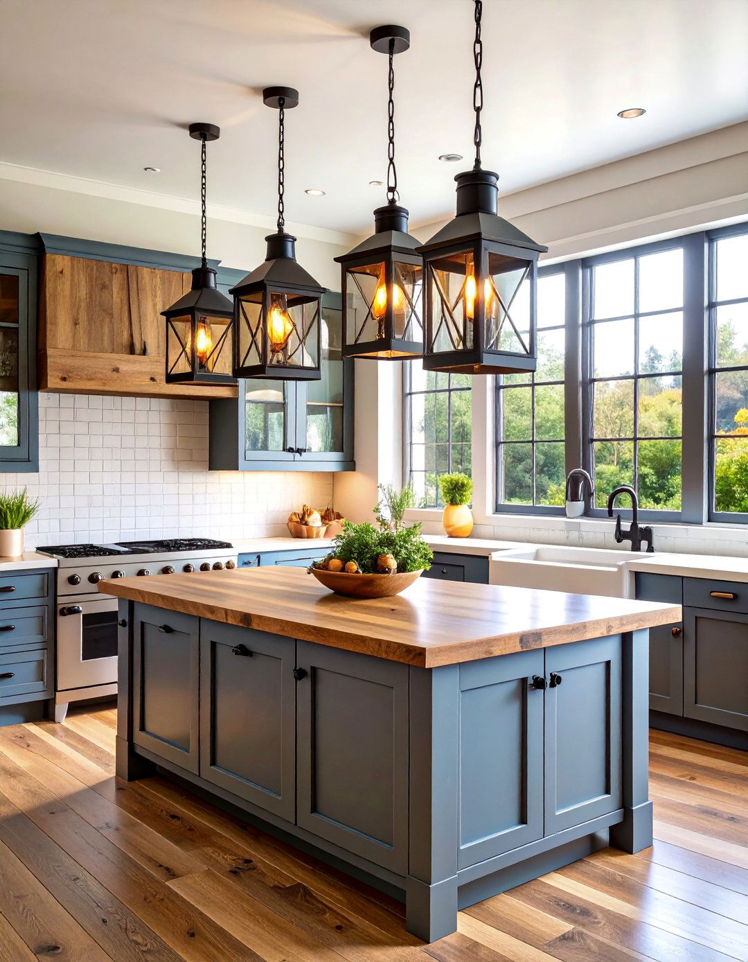 Farmhouse Lantern Rustic Charm - 25 Kitchen Lighting Ideas