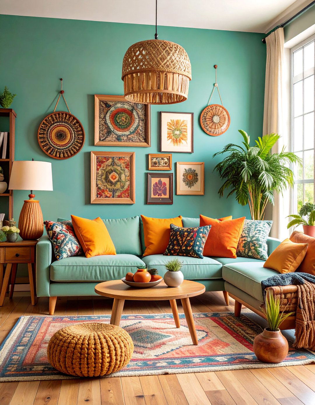 Farmhouse Living Room with Gallery Wall Display - 25 Farmhouse Living Room Ideas