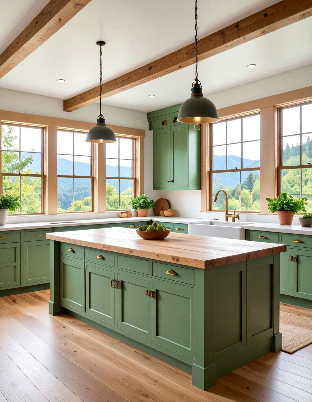 Farmhouse Mountain Kitchen with Shiplap and Stone - 25 Mountain House Kitchen Ideas