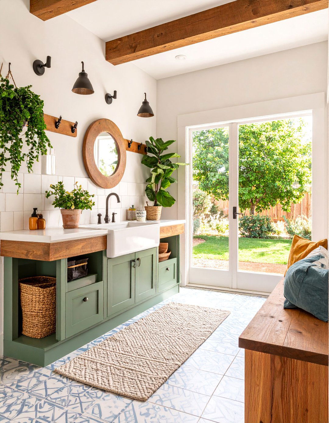 Farmhouse Mudroom with Dog Washing Station - 25 Farmhouse Mudroom Ideas