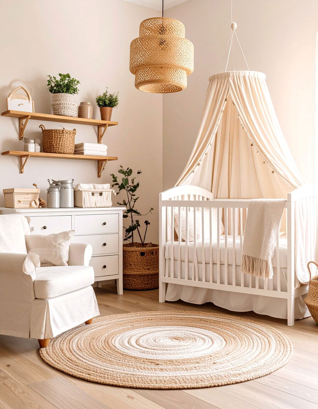 Farmhouse Nursery with Galvanized Metal Accents - 25 Farmhouse Nursery Ideas