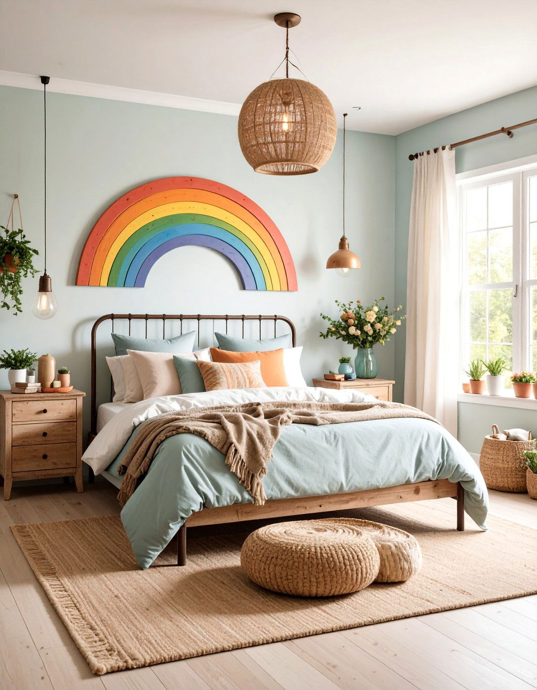 Farmhouse Rainbow Bedroom Rustic Charm - 25 Rainbow Bedroom Ideas