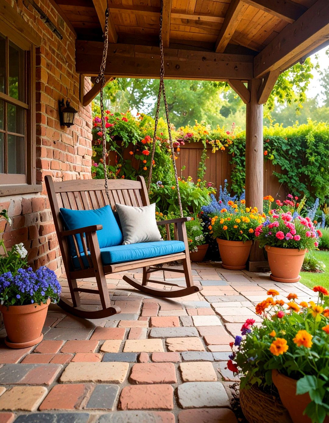 Farmhouse Reading Nook Patio with Weathered Furniture - 25 Farmhouse Patio Ideas