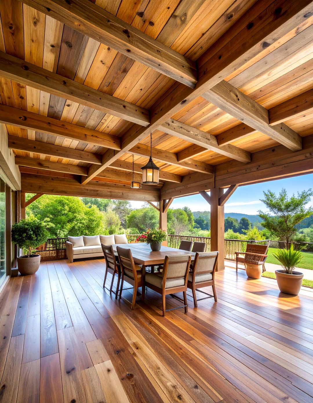 Farmhouse Reclaimed Wood Ceiling - 25 patio ceiling ideas