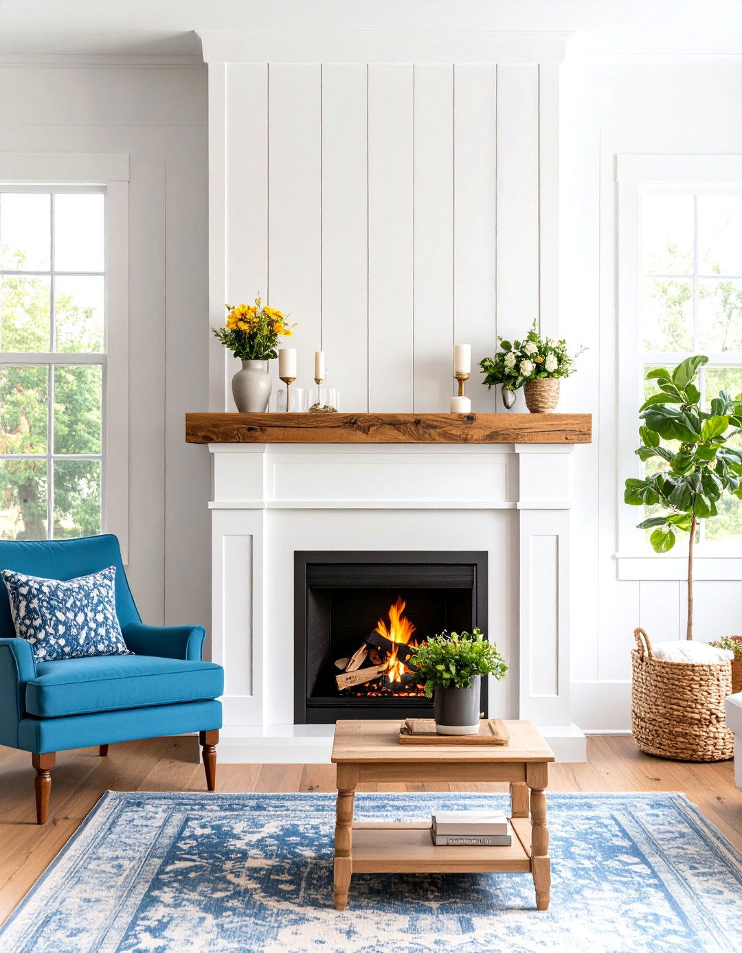 Farmhouse Shiplap Fireplace - 25 Fireplace Ideas