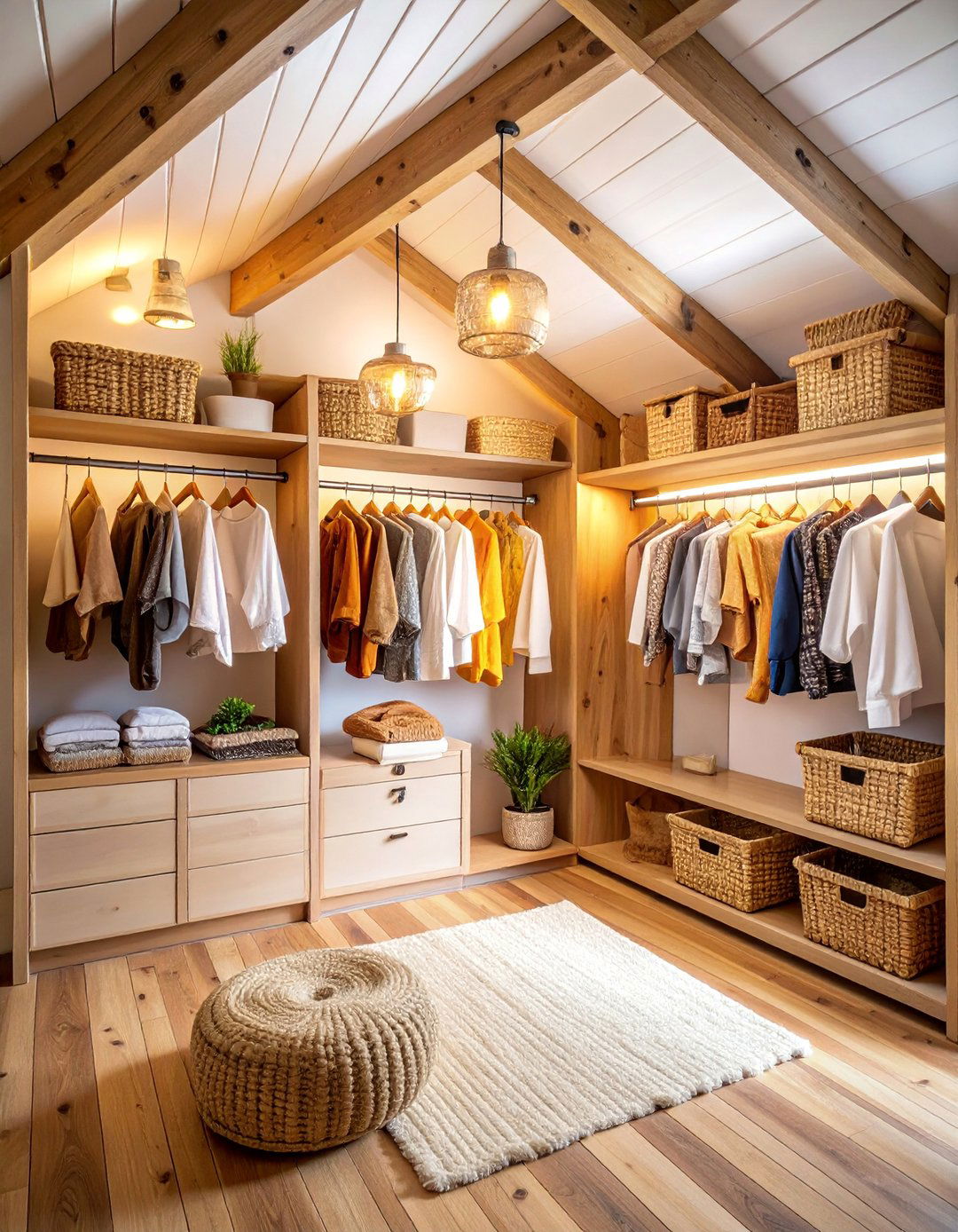 Farmhouse Shiplap Sloped Ceiling Closet - 25 Sloped Ceiling Closet Ideas