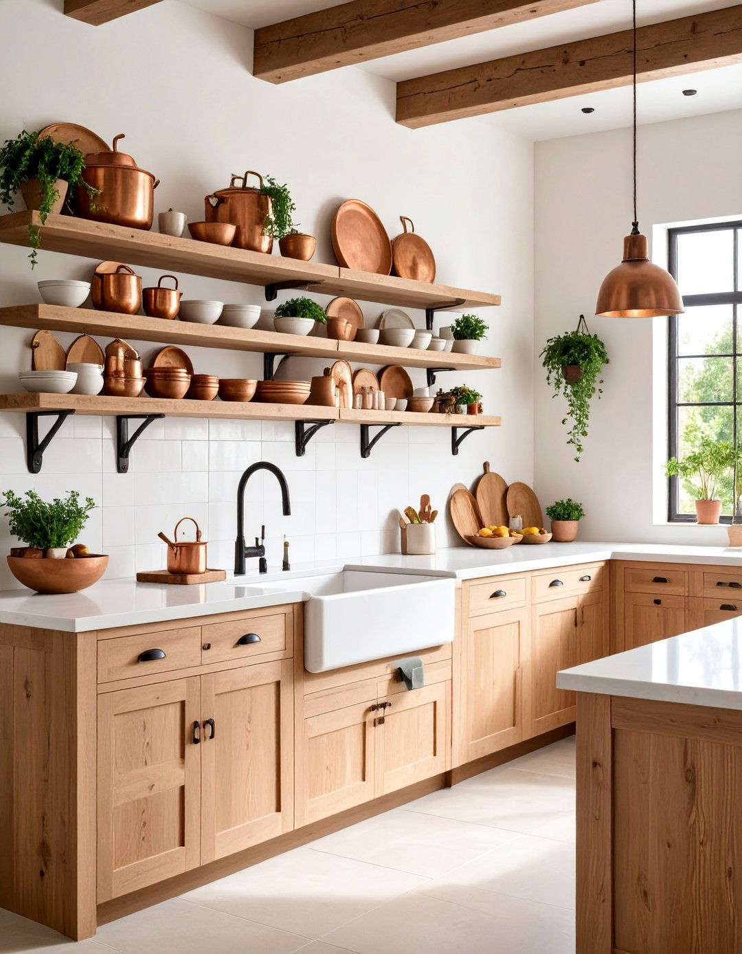 Farmhouse Sink Kitchen with Open Shelving - 25 French Country Kitchen Ideas