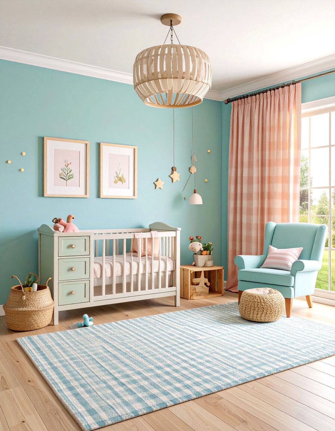 Farmhouse Small Nursery with Rustic Storage - 25 Small Nursery Ideas