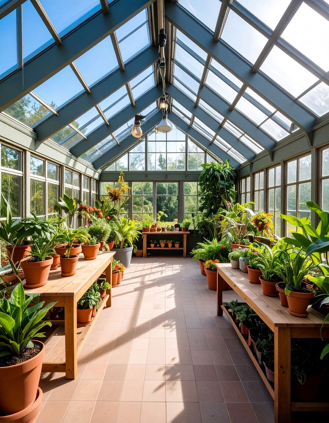 Farmhouse Sunroom Conservatory with Greenhouse Elements - 25 Farmhouse Sunroom Ideas