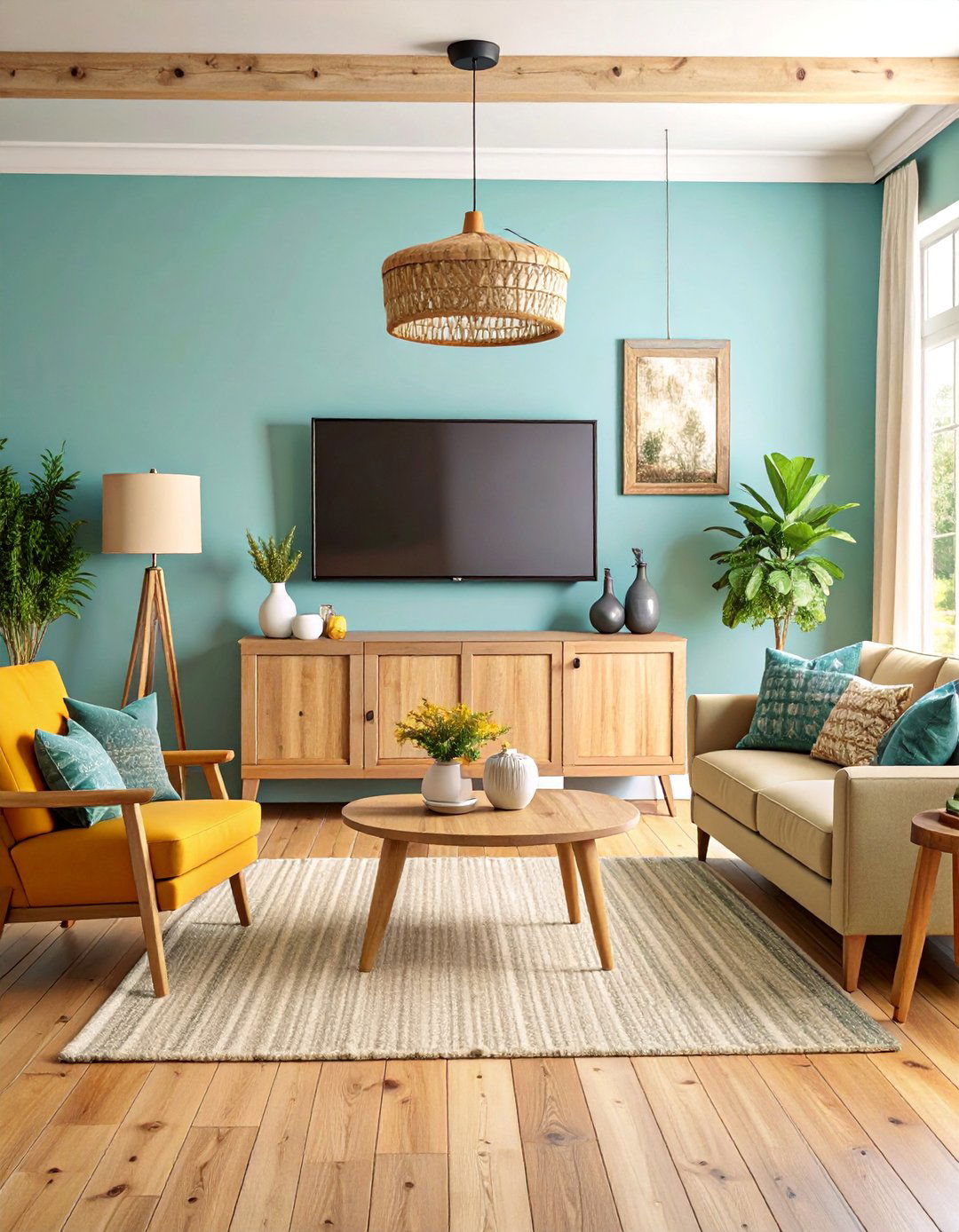 Farmhouse TV Wall with Sliding Barn Doors - 25 Small Living Room Ideas With Tv