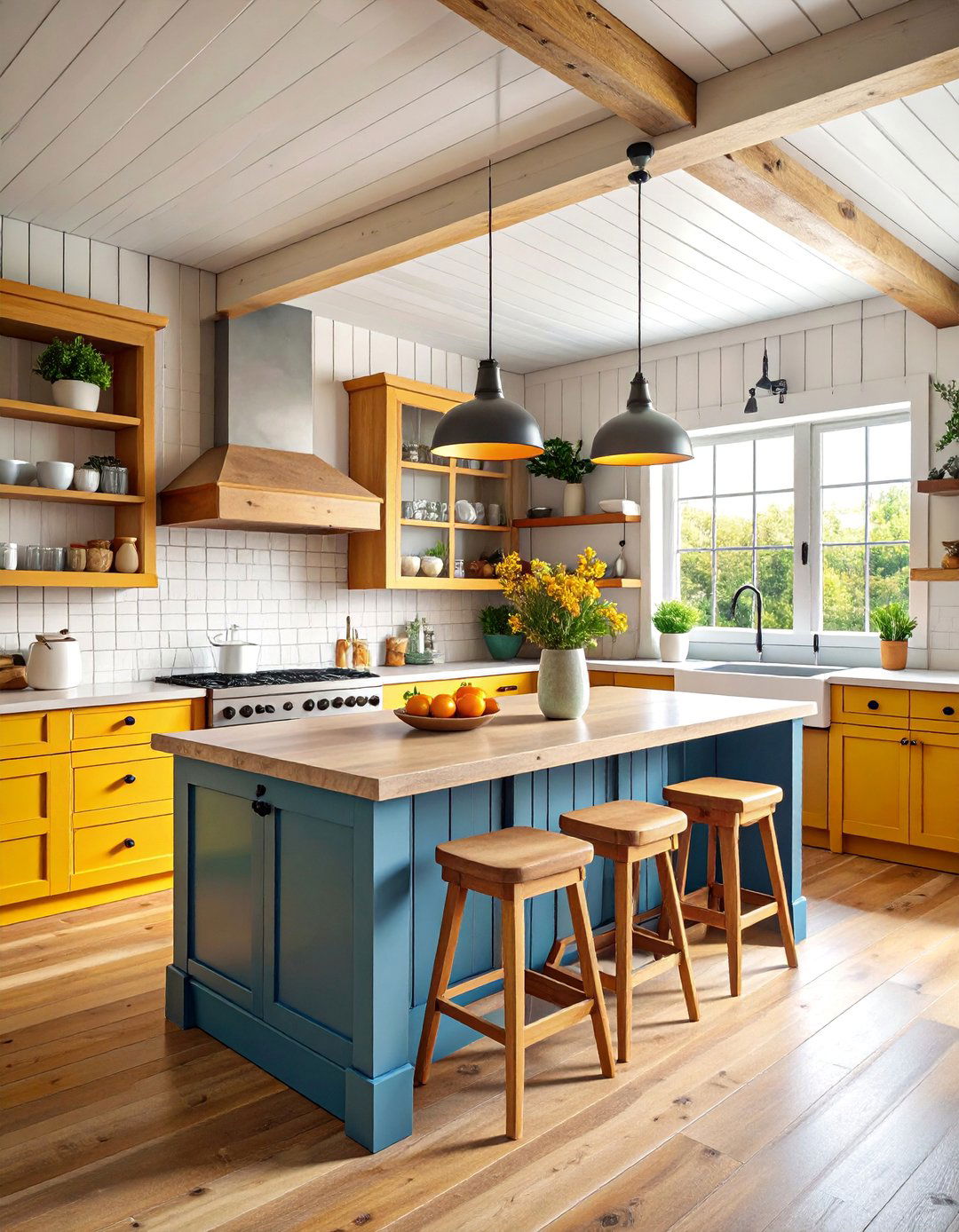 Farmhouse Whitewashed Tin Ceiling Kitchen - 25 Tin Ceiling