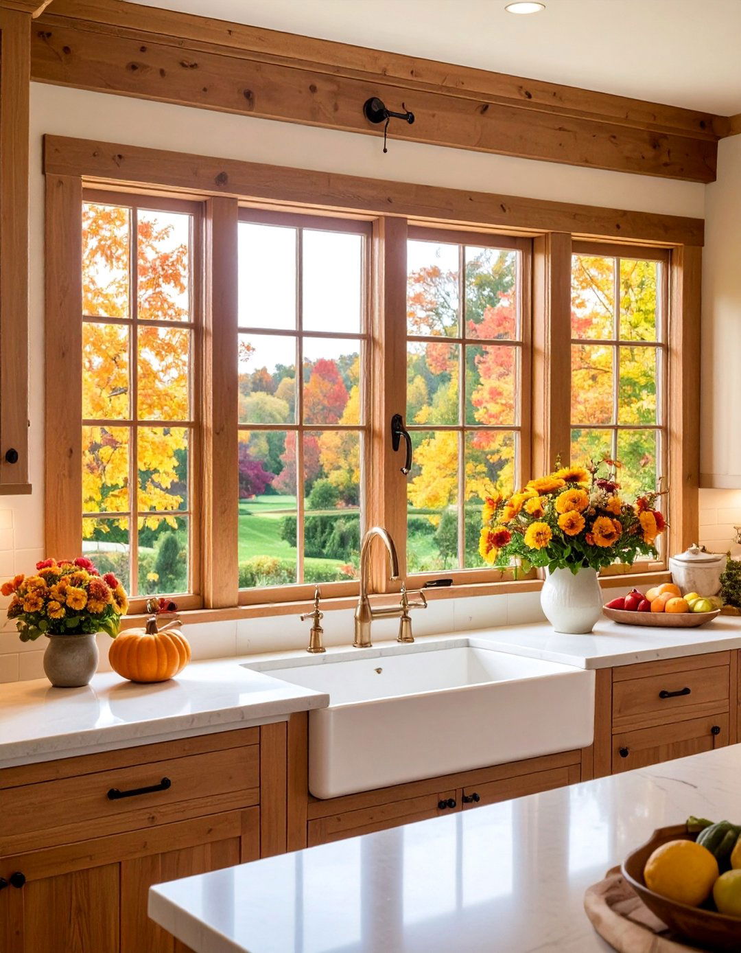 Farmhouse Window with Wood Trim - 25 Kitchen Window Ideas Over Sink