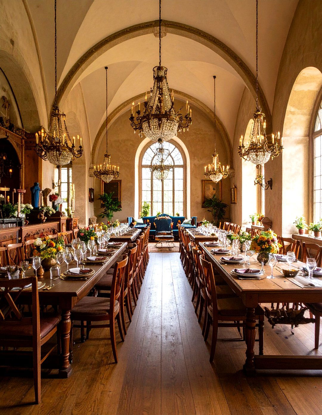 Feast Hall Castle Living Room with Entertaining Focus - 25 Castle Living Room Ideas