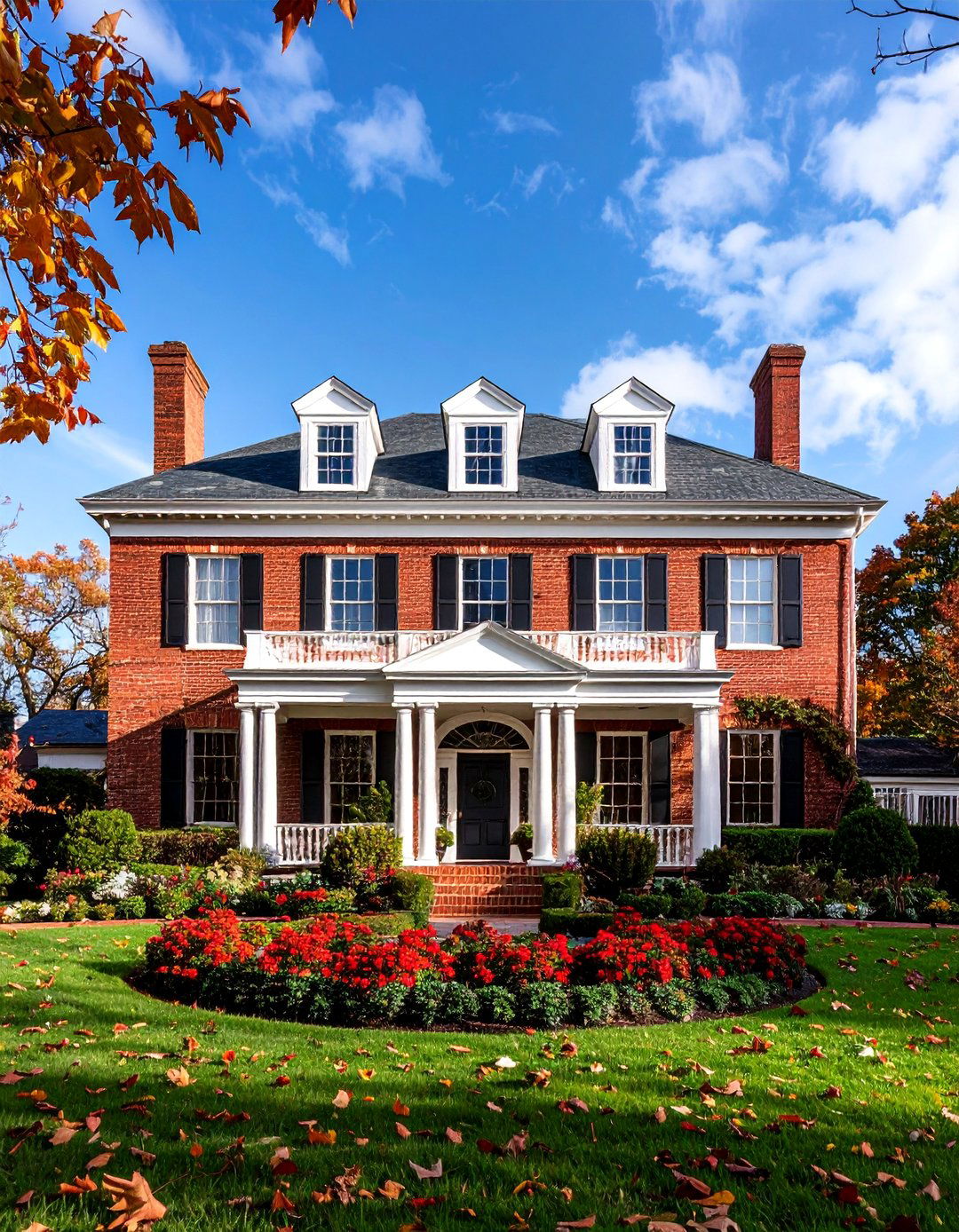 Federal Style Clay Brick with Elegant Proportions - 25 Home Designs Using Natural Clay Siding Colors