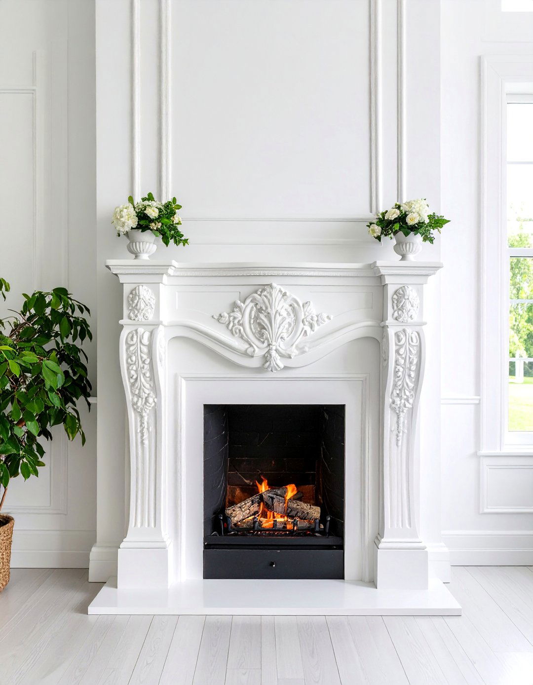 Federal Style Fireplace with Refined Neoclassical Molding Details - 25 Traditional Fireplaces