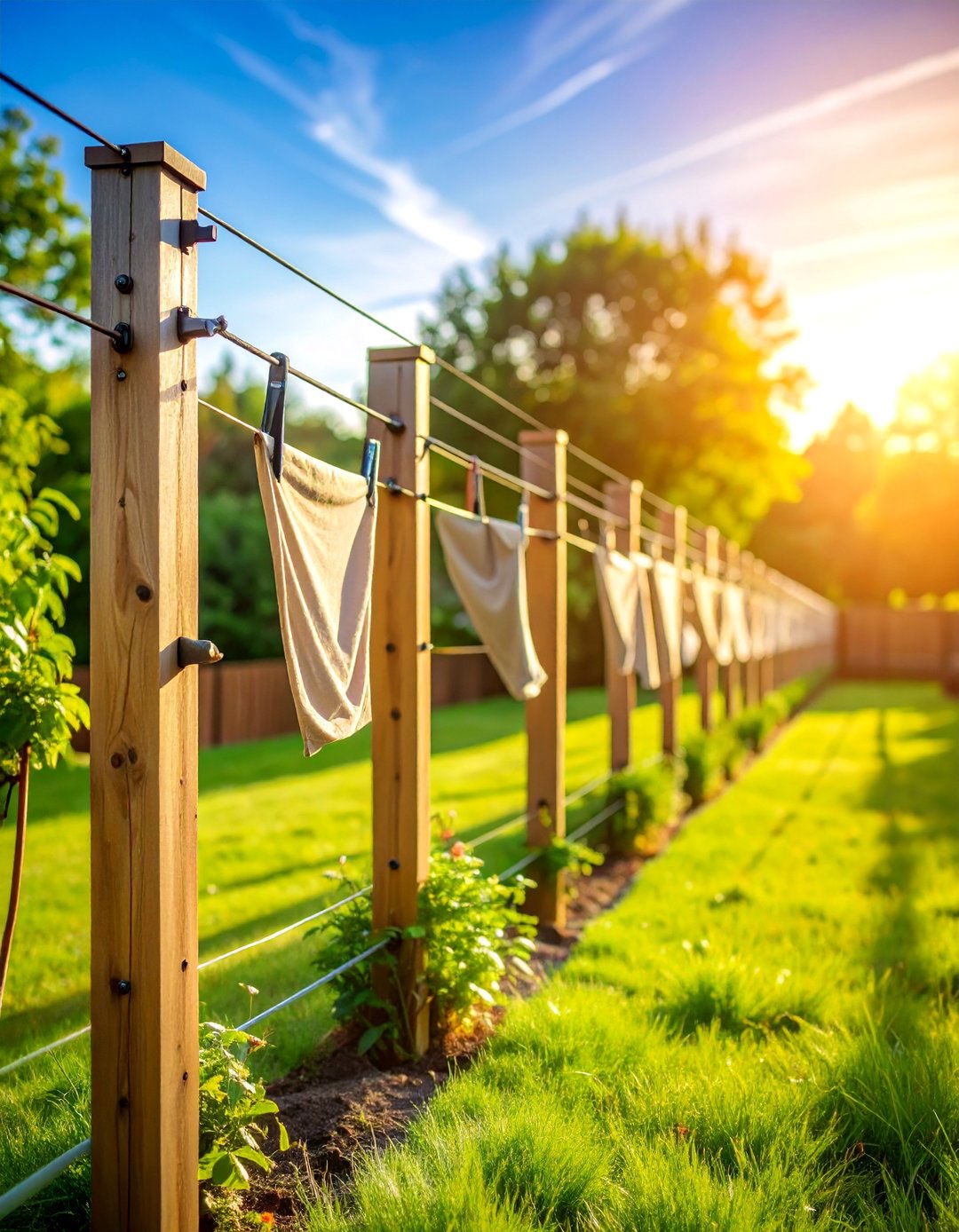 Fence Mounted Clothesline Attachment - 25 Outdoor Clothesline Ideas