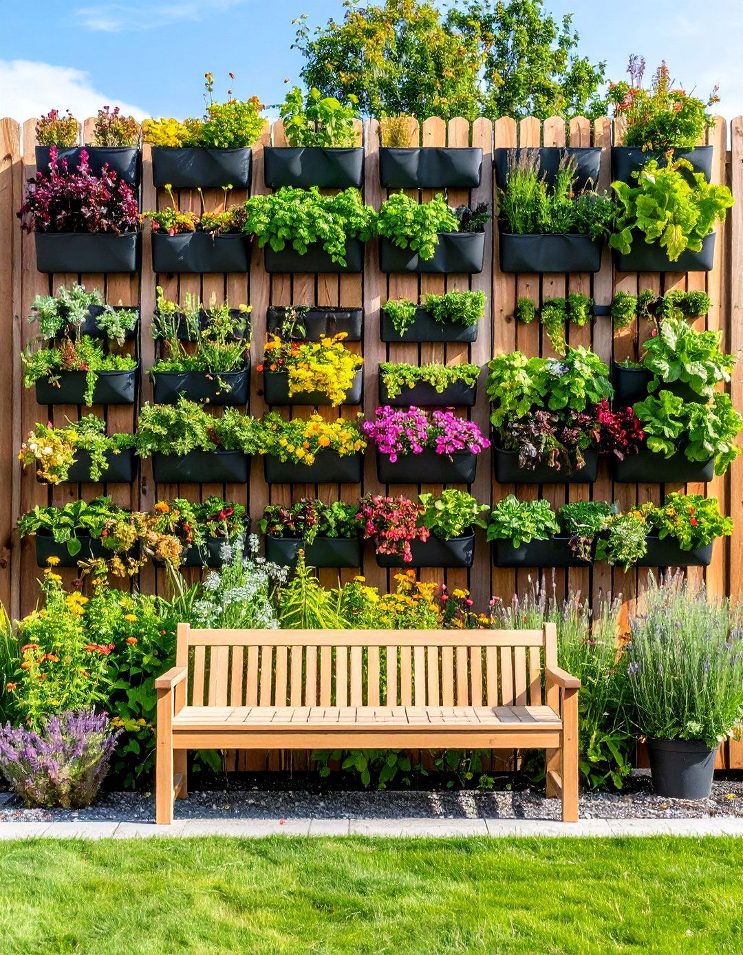 Fence Mounted Pocket Garden - 25 Budget Small Garden Ideas
