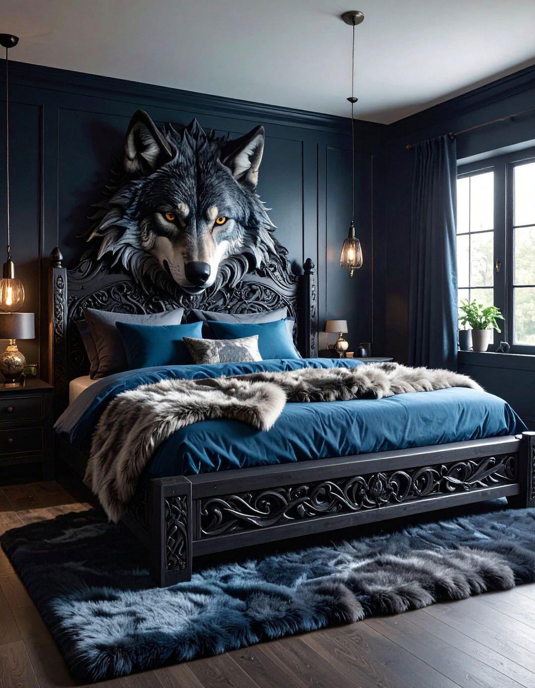 Fenrir Wolf Viking Bedroom with Wild Legendary Beast Themes - 25 Viking Bedroom Ideas