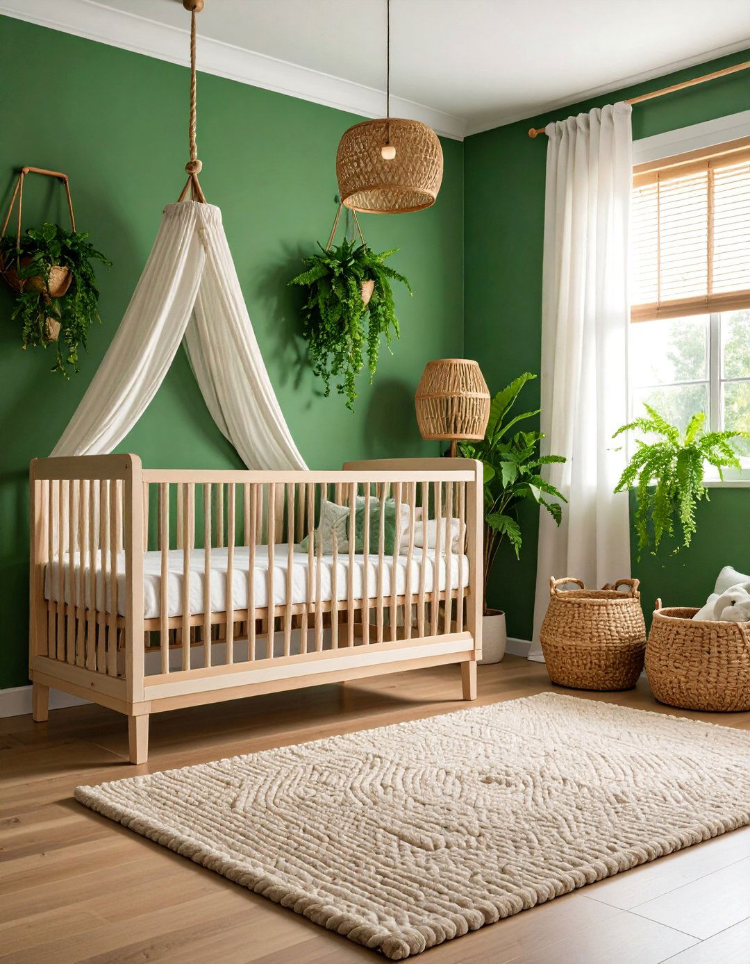 Fern Green Nursery with Eco Friendly Materials - 25 Green Nursery Ideas